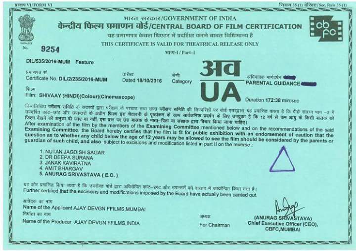 ajaydevgncg's tweet photo. #shivaay #censorcopy RunTime 172 min
@ajaydevgn @ShivaayTheFilm @TeamAjayDevgn https://t.co/k48X5dQQ2z