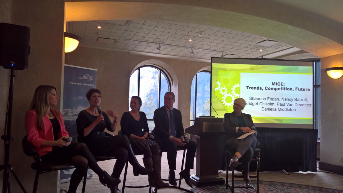 NovaNation83's tweet image. Informative panel (&amp;amp; Great view) on event trends and challenges 4 planners @TravelAlberta tourism conference #mpi