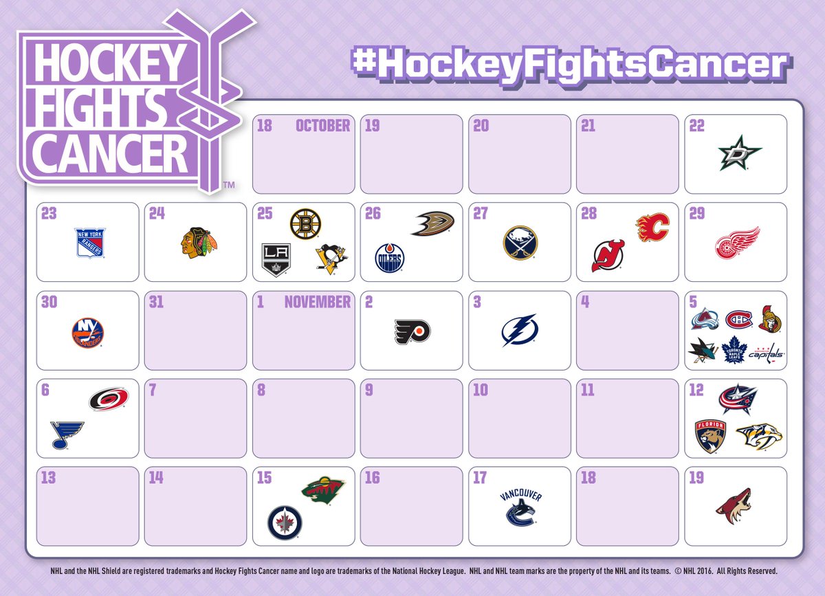 NHL's tweet image. #HockeyFightsCancer --&amp;gt; hockeyfightscancer.com