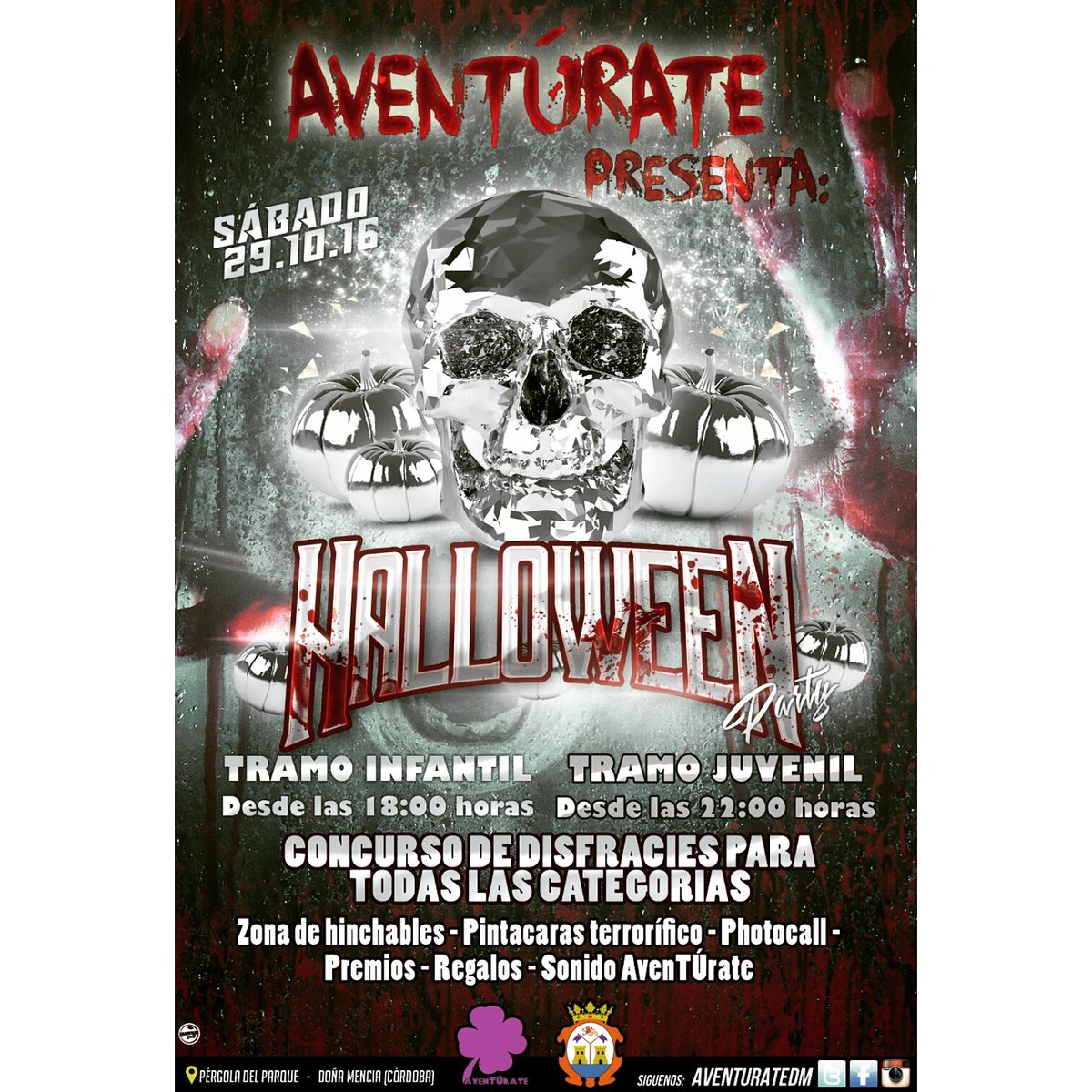 AventurateDM's tweet photo. ¿TRUCO O TRATO? 
HALLOWEEN EN DOÑA MENCÍA
#AvenTÚrateMola 
❤🔝💪🍀👻🎃👻🎃🍀🔝❤ https://t.co/VJl4vLQrxO