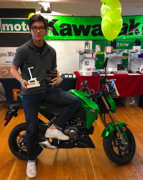 Congrats to our winner of the <a href="/KawasakiUSA/">Kawasaki USA</a>  Z125!! And thanks so much to all of our participants! #iot #innnovate #3dprint #bikelife