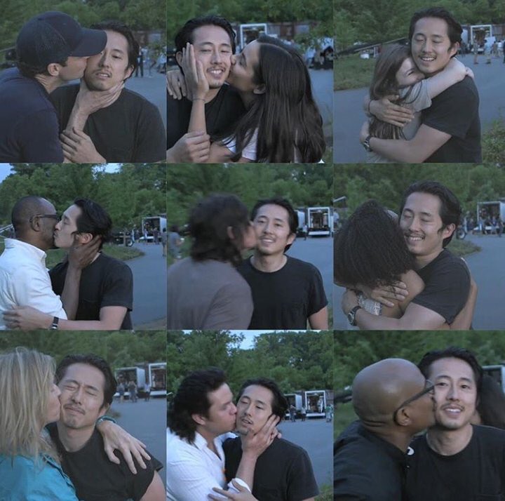 baekrigon's tweet photo. THE CAST SAYING GOODBYE TO STEVEN #TheWalkingDead https://t.co/U8XnZ02XRu