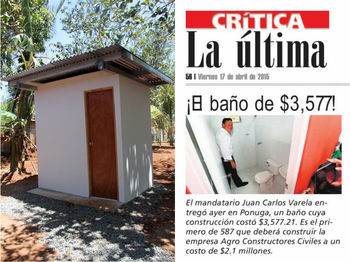 Aquí otra megaobra del Varelismo construida con el dinero del pueblo panameño. Baño del programa 100/CERO al módico precio de $3,577.00