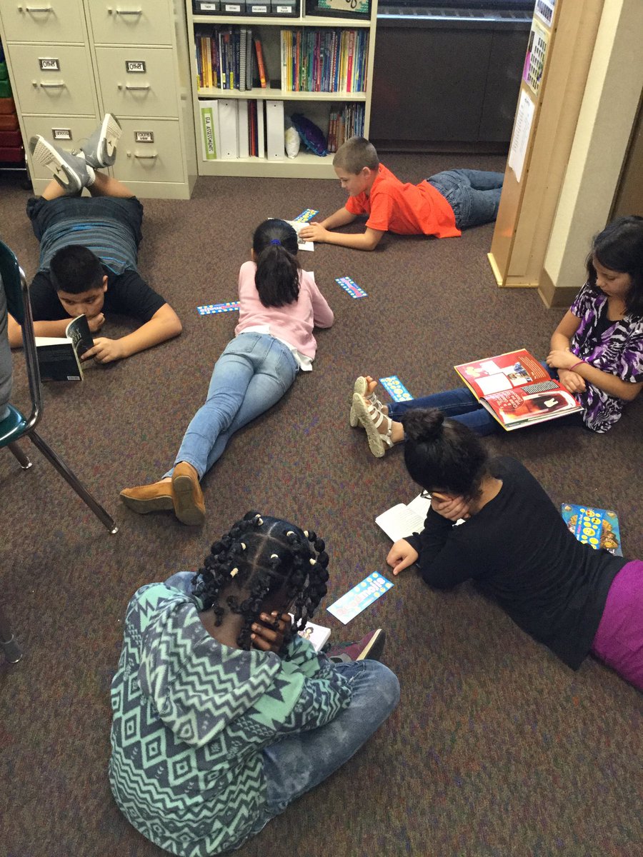 MrsKeyler's tweet photo. We loved reading new books from #thebookbox! We each picked a book and will share our favorites with our peers. #room15fam #sfereadathon https://t.co/jCY1XMf7zR