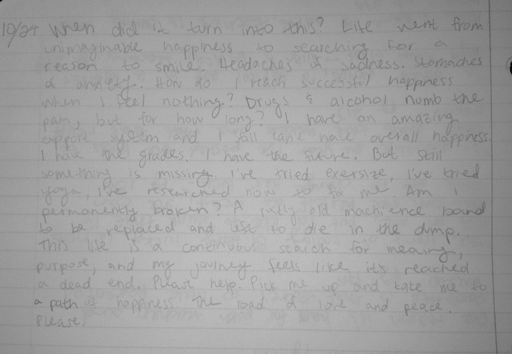 suicidesnote's tweet image. how can you find happiness?