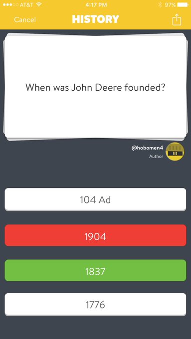 Who'd have thunk Mr. Deere was so old! https://t.co/WYothS2VsS<a href="/tag/wewantthecup"class="tags"><span>#wewantthecup</span></a><a href="/tag/letsgobolts"class="tags"><span>#letsgobolts</span></a>