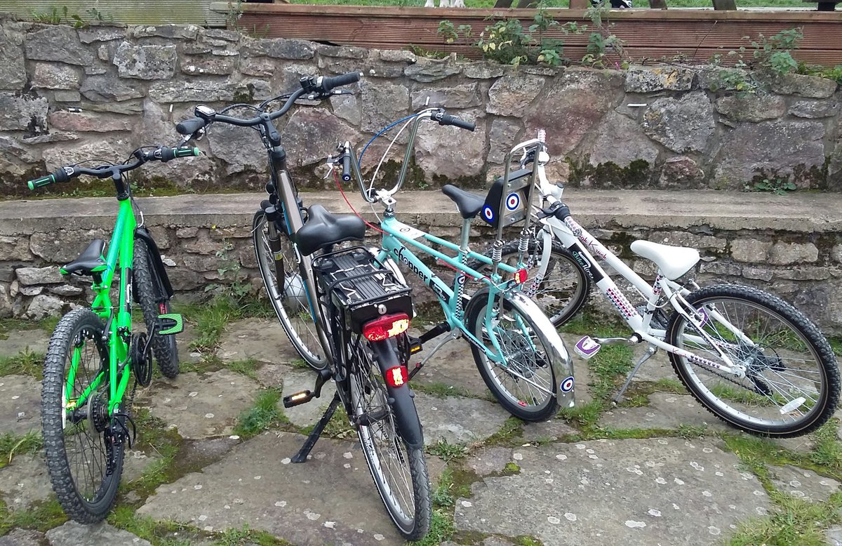 LlandudnoBikes's tweet image. An eclectic bunch enjoying an afternoon at @Bodafon_farm