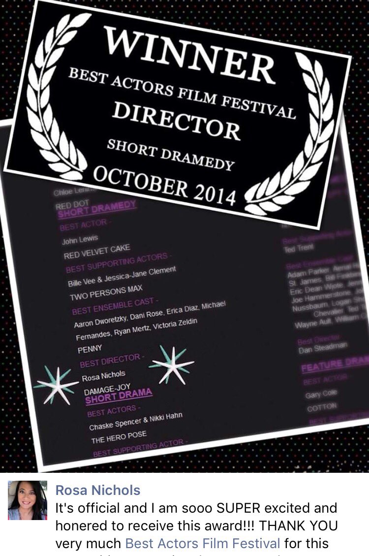 FilmsMystisa's tweet image. Thx 2 #FBmemoriesTimeLine ... 🏅One of my #favs ✨💖 #whatanhonor #gratitude to @BAFFSF 😘 ... #MondayMemories #WIF #SupportIndieFilmmakers 🎬🎞🎥