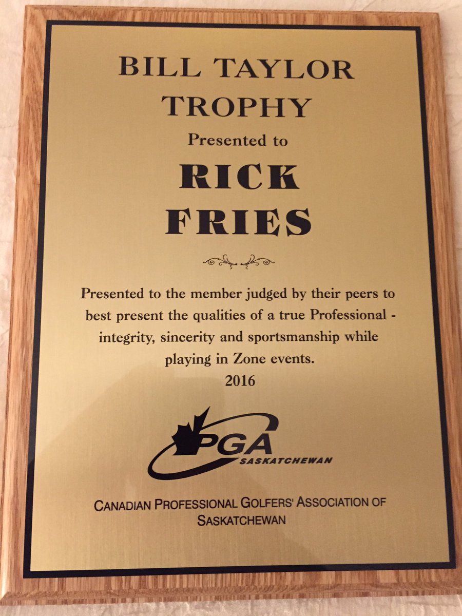 RoyalReginaGC's tweet photo. A true professional. Congrats to you Rick Fries (@frenchfrygolf18) on your accomplishment this year! Sportsman, professional and great guy! https://t.co/6ouQ6dEfZs