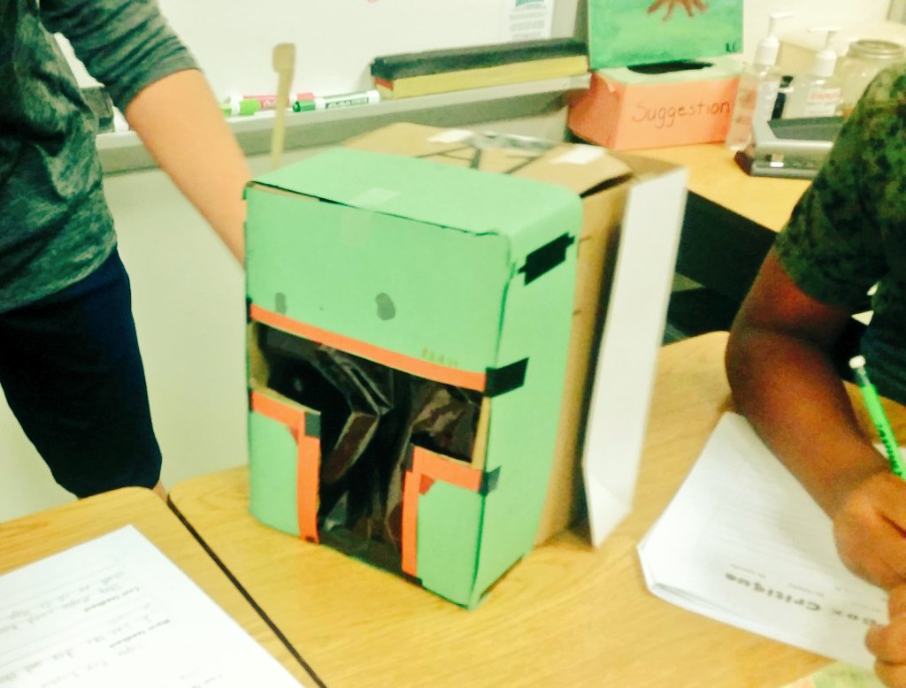 erdelyr's tweet photo. 5th graders "thinking outside the box"  -  Project Based Learning! #AACPSAwesome #crftmeadowsAACPS https://t.co/yO21lWPVXe