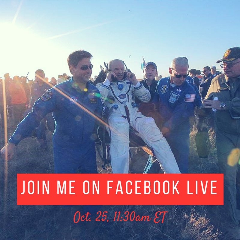 Jeff Williams (@astro_jeff) on Twitter photo Ask me Q's during my Facebook Live tomorrow 11:30am ET facebook.com/NASAAstronautJ… I will chat about photography and my trip to <a href="/Space_Station/">International Space Station</a>. Ask me Q's during my Facebook Live tomorrow 11:30am ET facebook.com/NASAAstronautJ… I will chat about photography and my trip to <a href="/Space_Station/">International Space Station</a>.