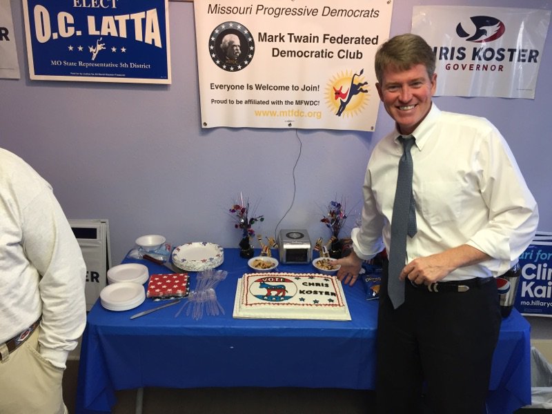 Koster4Missouri's tweet photo. Great time with Democrats in Hannibal today - they're working hard to move Missouri forward on election day! #mogov https://t.co/LVMChbMbnI