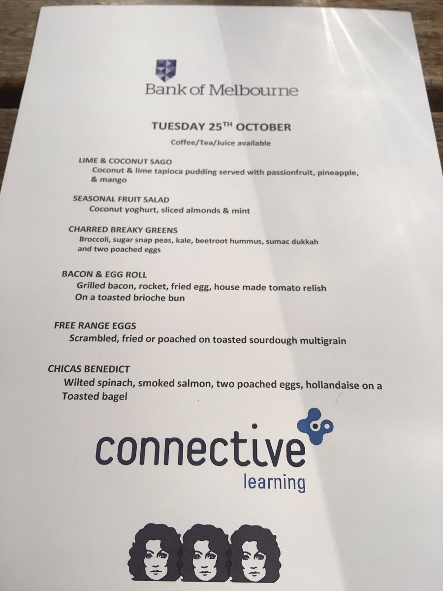MarkMcColl3's tweet photo. Ready for the @Connective_AU Breakfast with @BankofMelb and @CiaraConnective #connectivelearning #connectivenetworking https://t.co/xKf0vYApVR