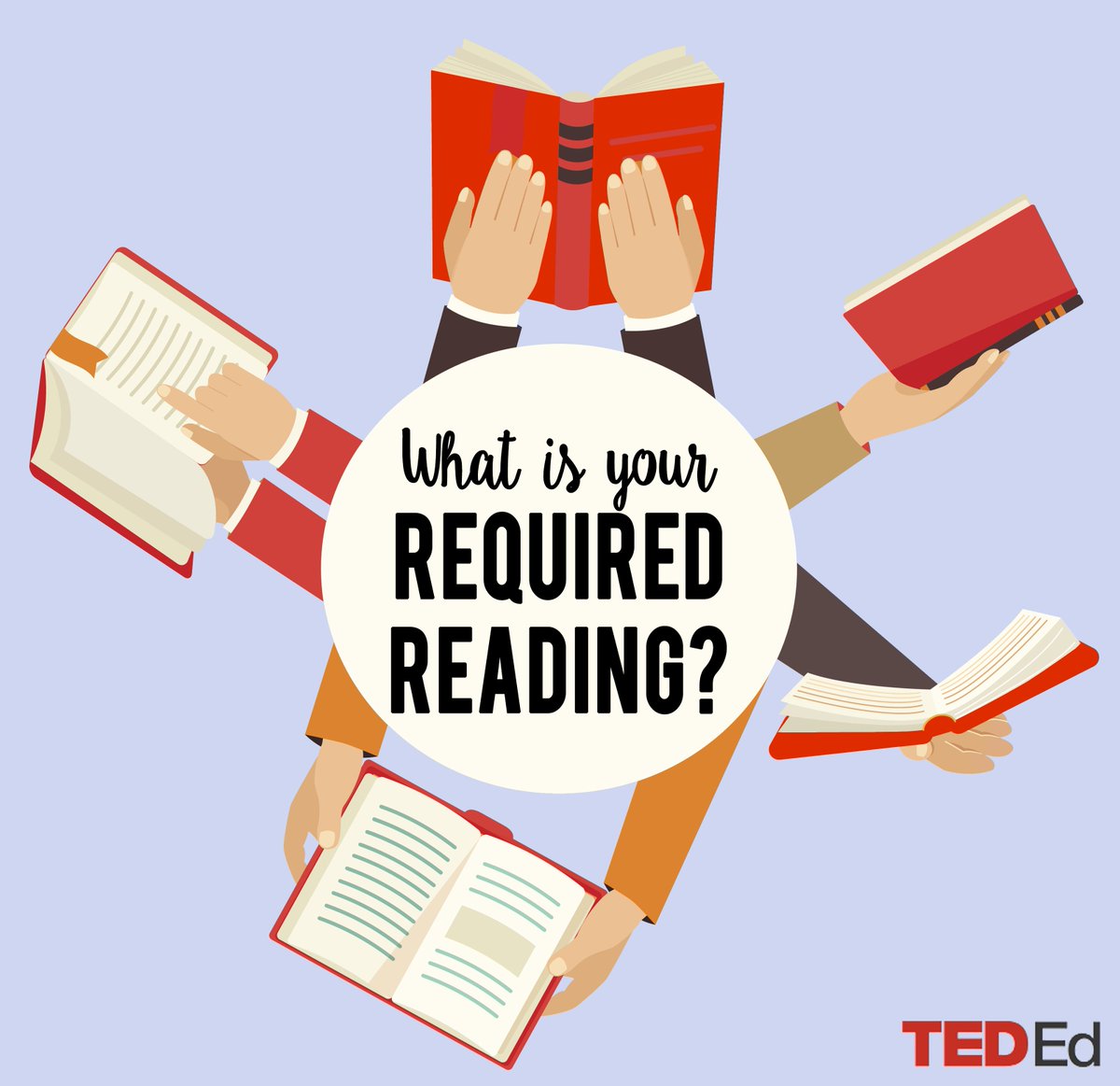 TED_ED's tweet photo. In your country, what is one book that most students are required to read? What does this book say about your culture? https://t.co/v4d1aOOALq