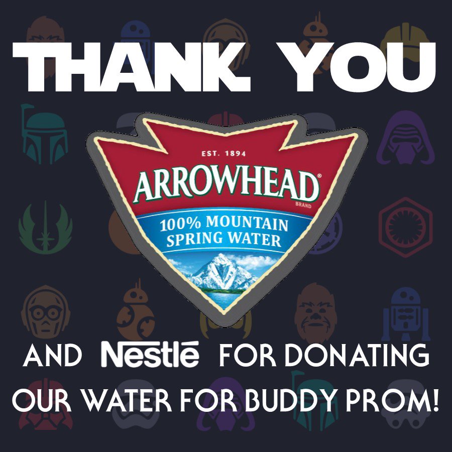 BestBuddiesAZ's tweet photo. Thank you to @Nestle and @ArrowheadWater for donating water for #BuddyProm2016! So thankful for your support of our mission! https://t.co/GQHNgirxwi