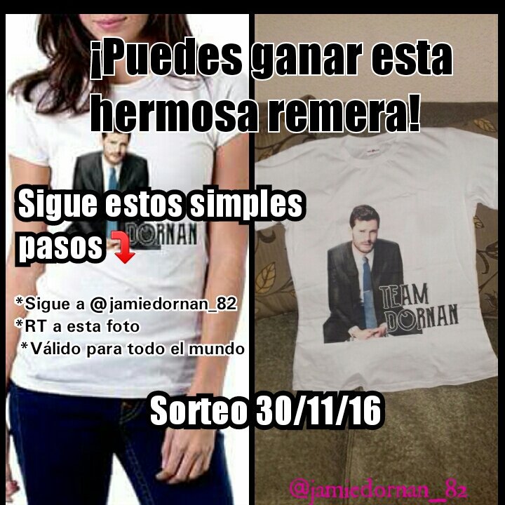 jamiedornan_82's tweet photo. #SORTEO de una remera entre todos los que siguen a @jamiedornan_82 y den RT a este tweet https://t.co/D95b07EWpc