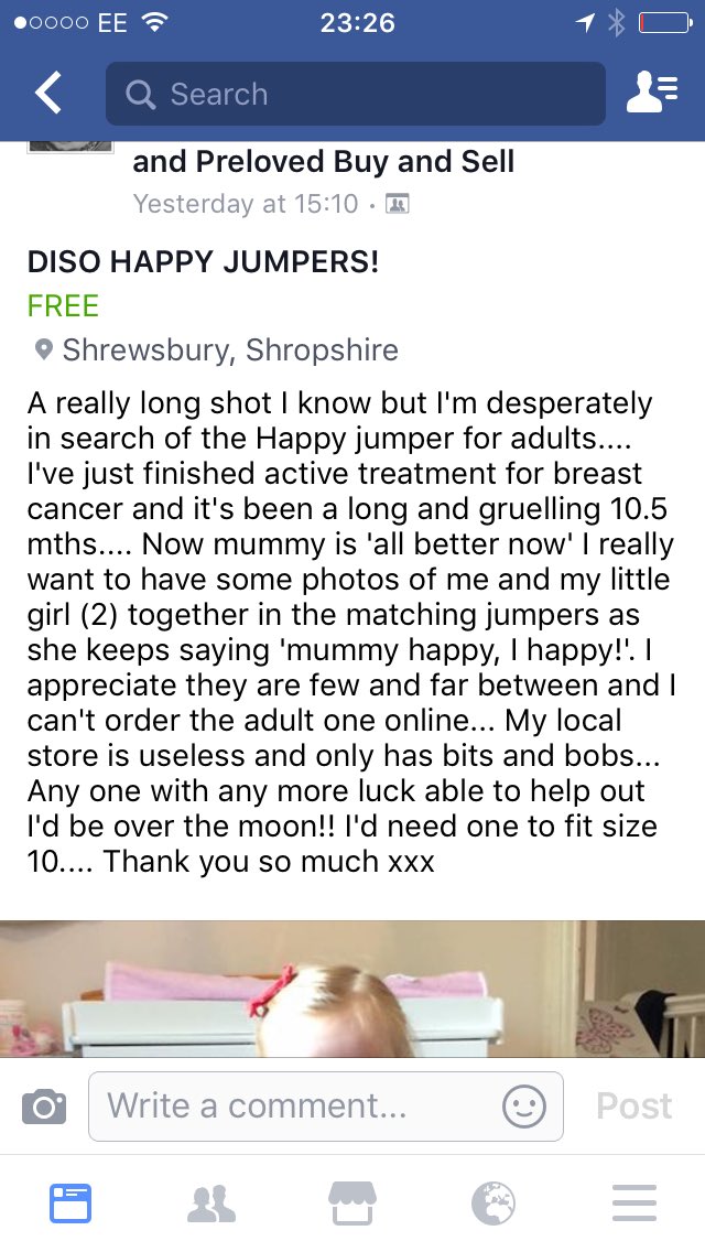 Amy1617's tweet photo. @Jools_oliver_ any chance of getting a happy jumper for this lady!!? https://t.co/Z54pxNZs2R