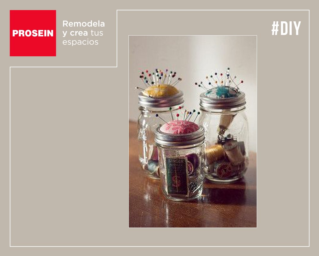 ¡Así de fácil! Puedes hacer un pequeño costurero con un frasco de vidrio usado #DIY