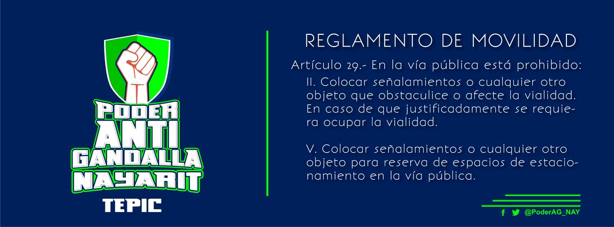 PoderAG_Nay's tweet image. #Tepic tiene estrictamente prohíbido obstaculizar la vía pública con cualquier tipo de objetos.
#PoderAG ya llegó a Tepic.