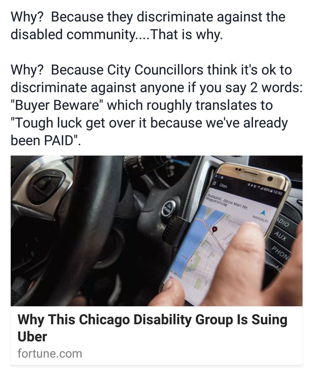 ZZ803i's tweet photo. https://t.co/Djtx6dWYw9 Who else could get away with discrimination against the blind, deaf and disabled? Who would want to? #UberStinks https://t.co/AgcjjIt7h1