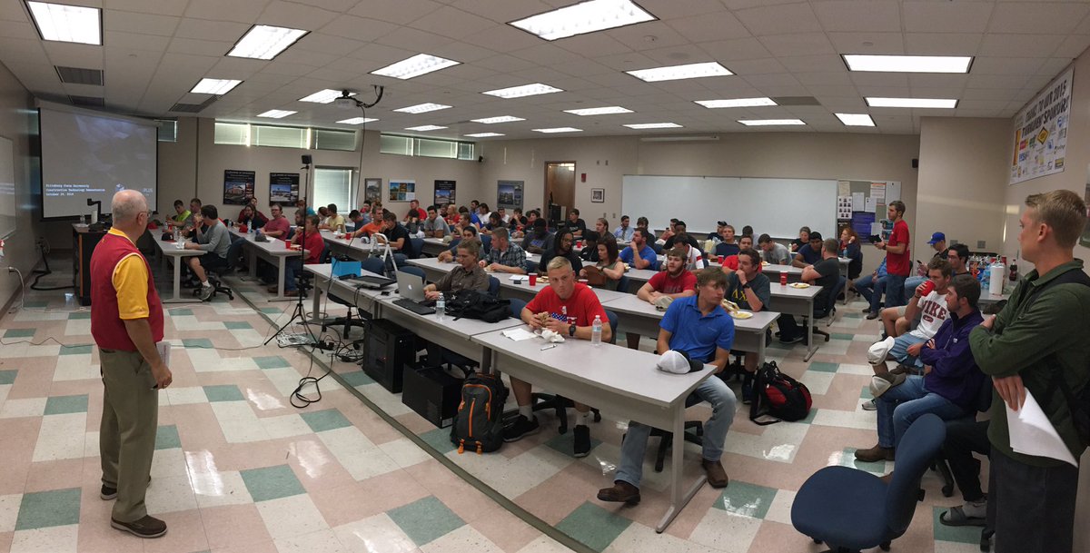 About to start! Construction technology demonstration <a href="/pittstate/">Pittsburg State</a> with the <a href="/AGCofKansas/">AGC of Kansas</a> student chapter.