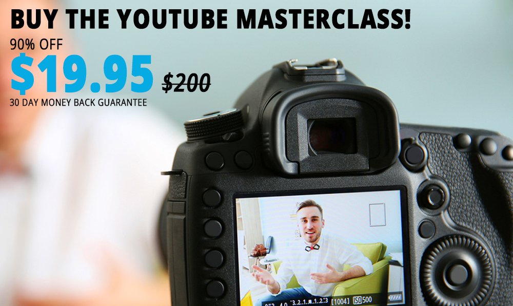 Get more views and subscribers on #YouTube with the YouTube Masterclass. It's 90% OFF for a limited time at wusk.me/2eFsFaT