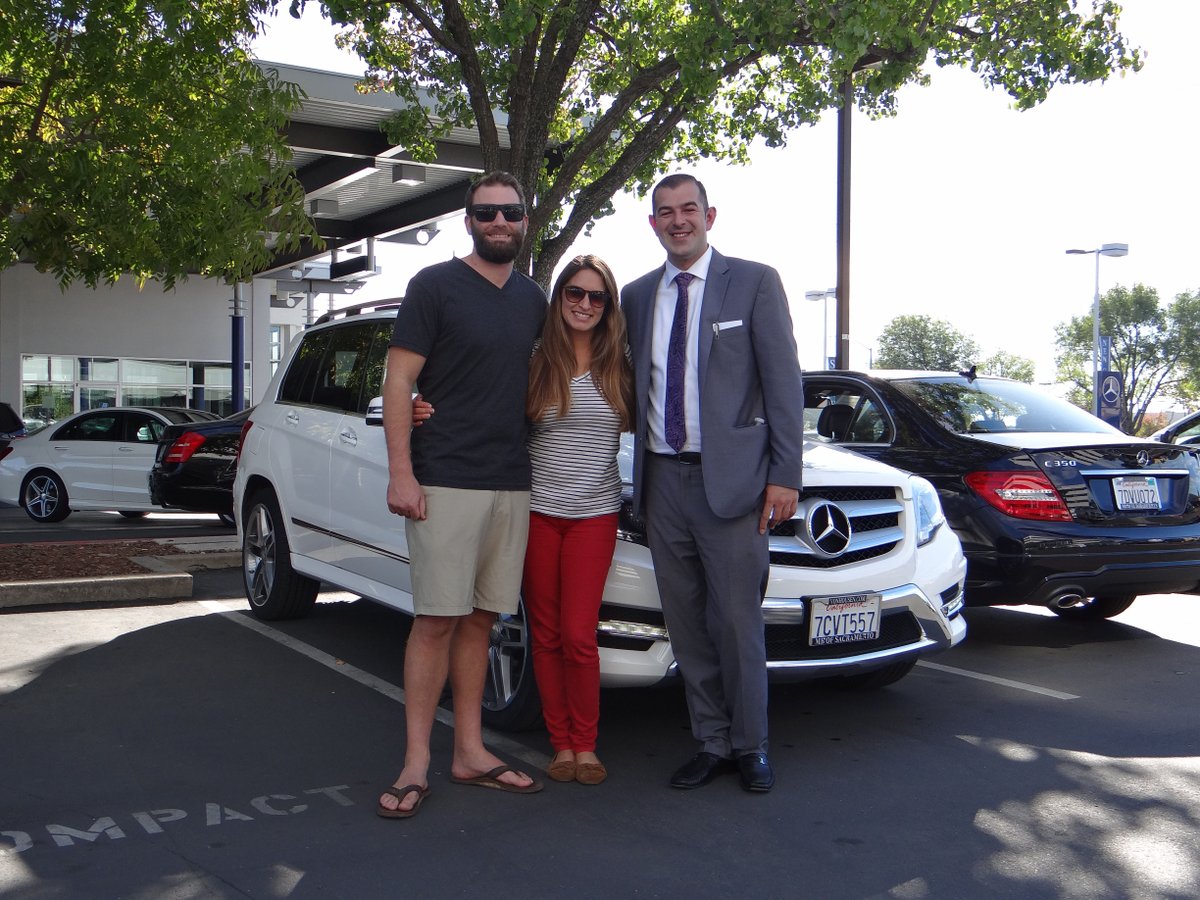 MercedesBenzSac's tweet photo. Dustin Brooks congratulating Tyler and Sara on their new GLK350! Welcome to the Von Housen family you two. https://t.co/IZIMJQfRe9