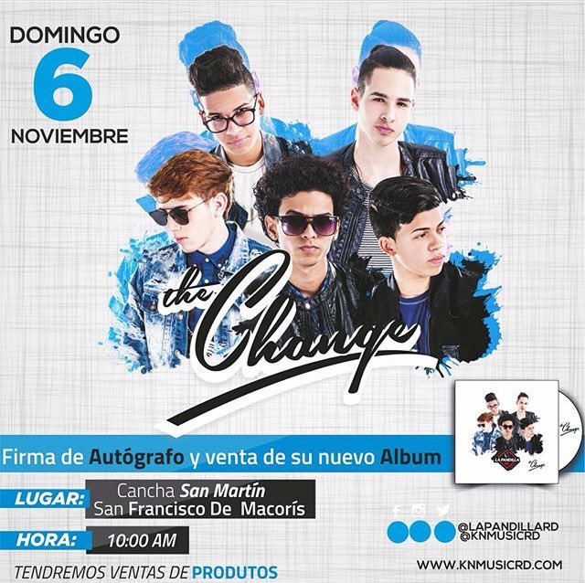 ReadyGirlsDR's tweet photo. Antes de irme,recordarles que @LaPandillaRD estará en San Francisco el domingo 6 con la venta &amp; firma de su nuevo album the change.💕
•Letty https://t.co/0dyJW77oOx