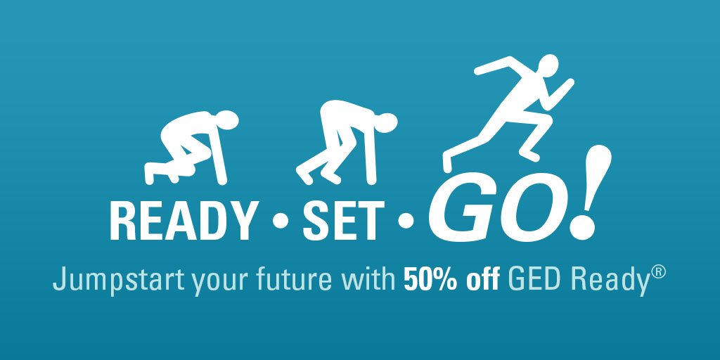 JoinACEPBC's tweet image. Limited time only! Get 50% off GED Ready now through Oct 31. Login to your MyGED account and use promo code GEDGO. #GEDGo #Save