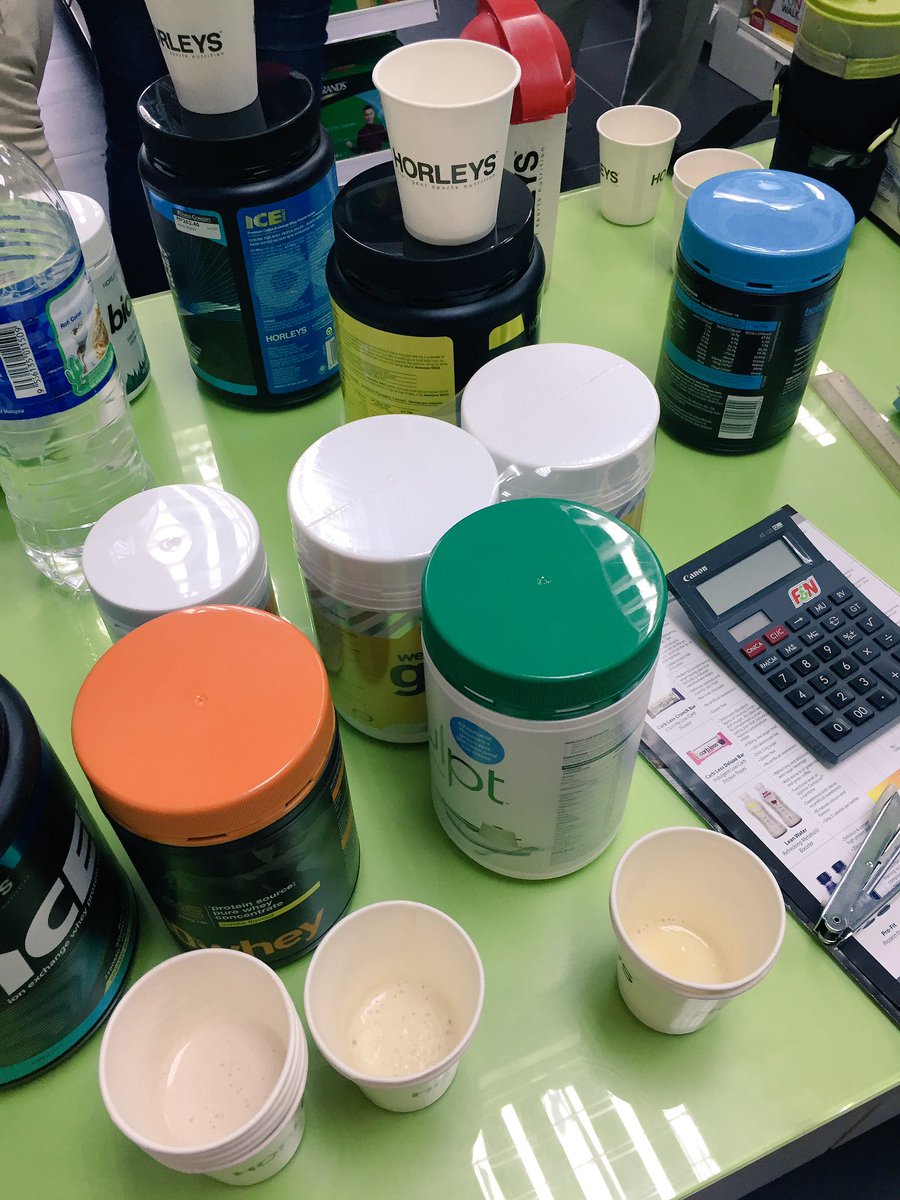 E_jxgers's tweet photo. Lol first time trying out protein drinks. Sales rep came to demo the product😂😂😂😂😂 idk how ppl drink this on a daily basis #horleys https://t.co/npRhyzUjh6