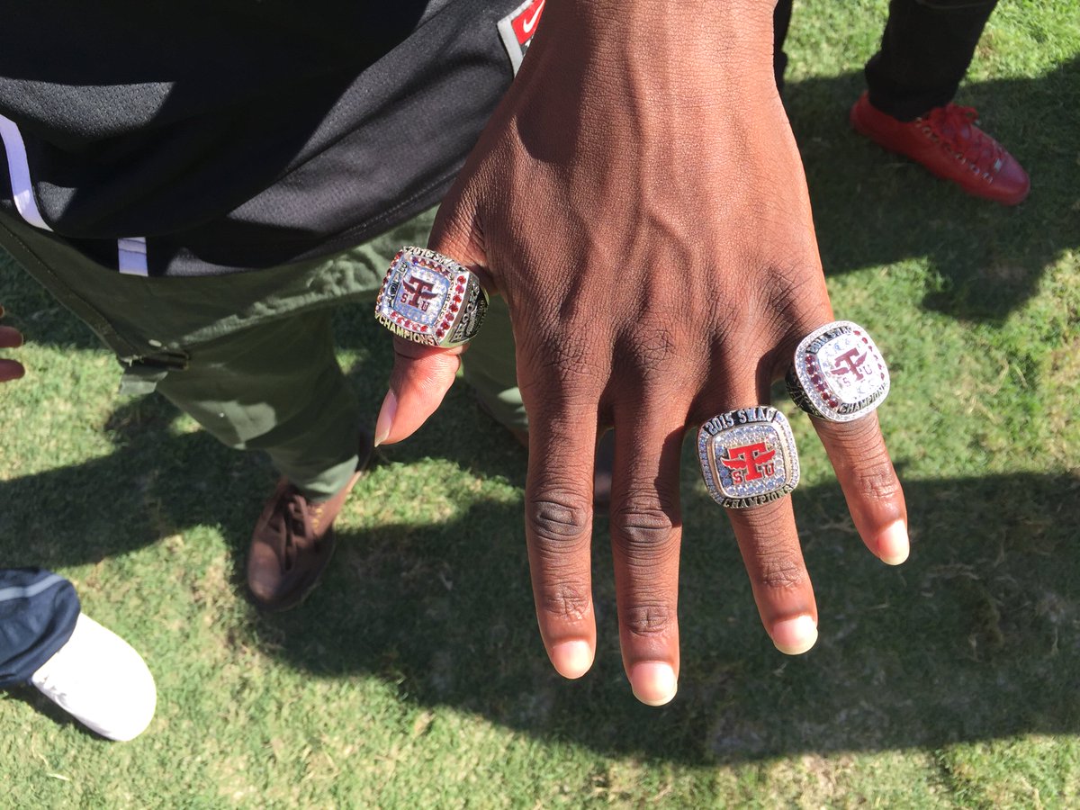 Got rings? The Men's Track &amp; Field team received their rings during the Homecoming game after winning the 2016 SWAC Outdoor Conference