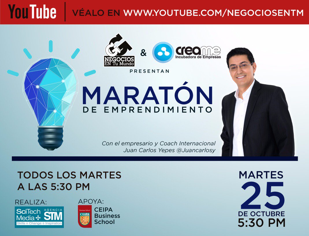 negociosentm's tweet photo. Andrés Charry nos habla sobre la empresa #PilotDigital en nuestra #MaratónDeEmprendimiento con @juancarlosy a partir de las 5:30pm https://t.co/qj960YLP8E