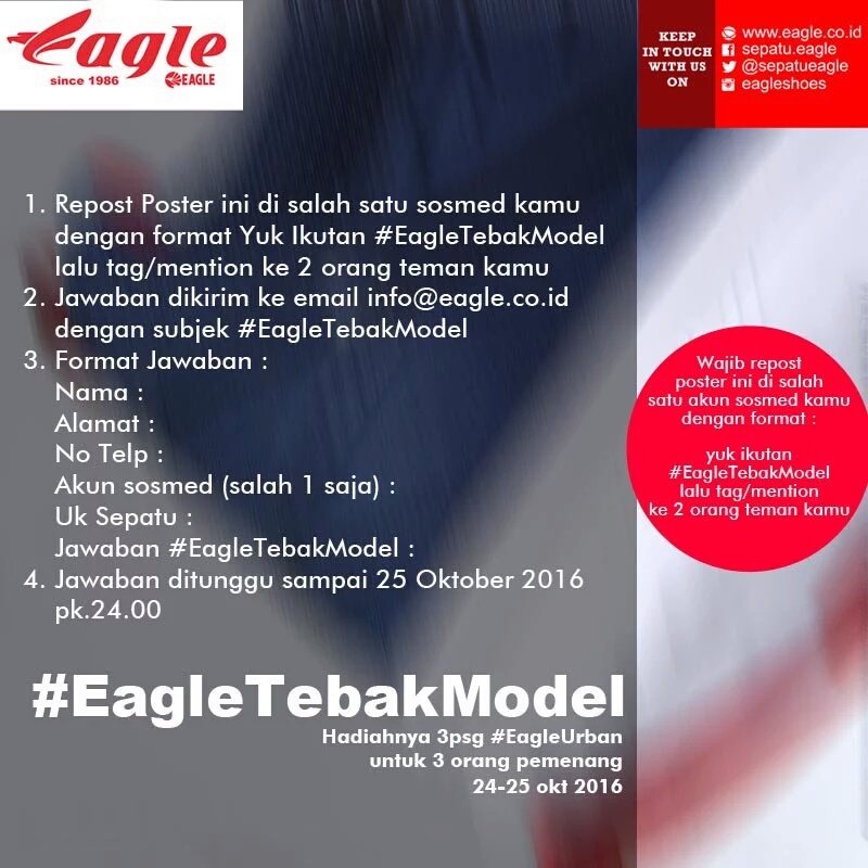 Yuk ikutan <a href="/selvivi66/">Selvi Sanjaya</a> <a href="/cindykurniawann/">Cindy Kurniawan</a> Wish us luck :):):) <a href="/sepatueagle/">Eagle Indonesia</a>  #EagleTebakModel