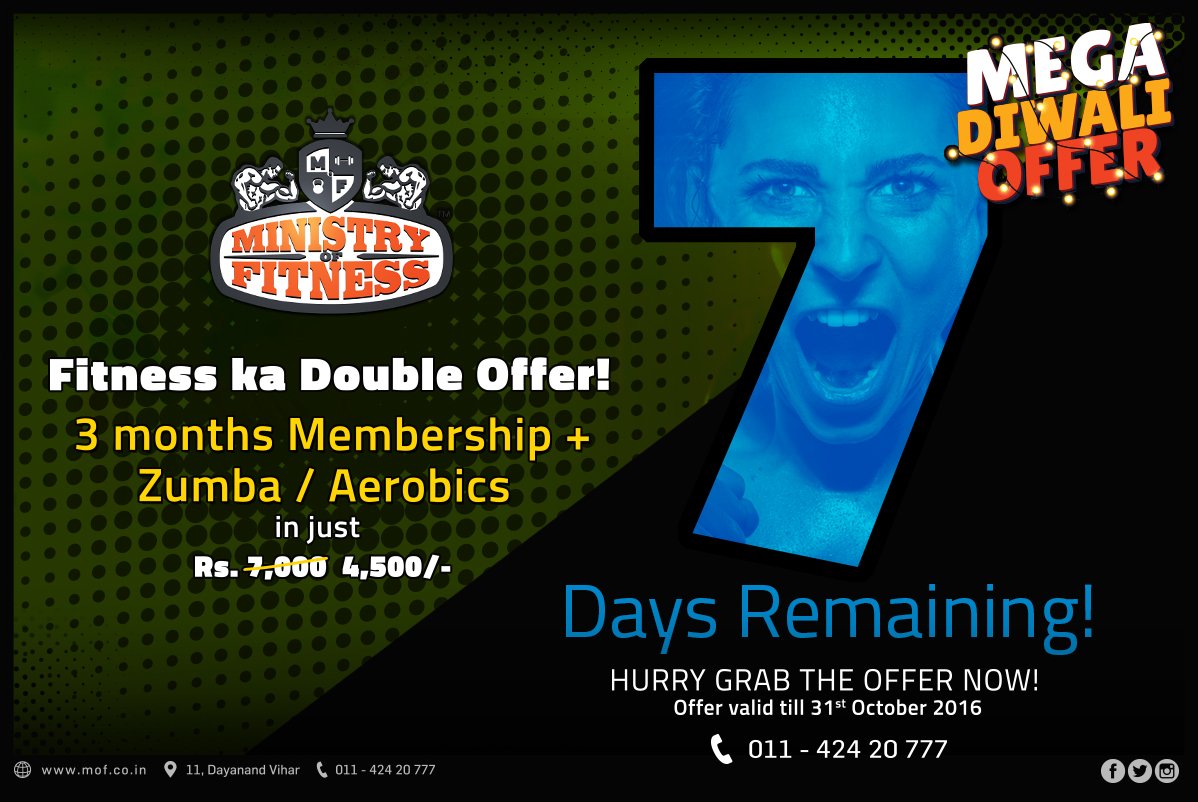 MOFDELHI's tweet photo. Join the festival blast with us! Keep yourself fit. #happiness #Diwali #Diwali2016 #gym #delhi https://t.co/HGSn9b75Vp
