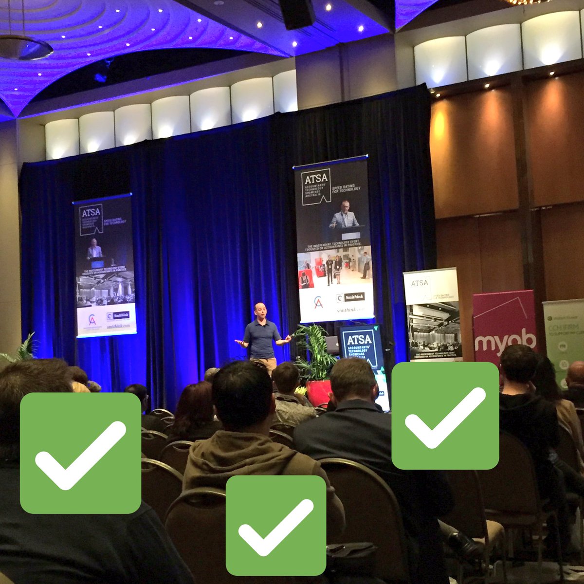 MYOB's tweet photo. It's time for the results of #TheHackStand #ATSA16 .. take it away @simonraikallen https://t.co/19AMSnMzC9