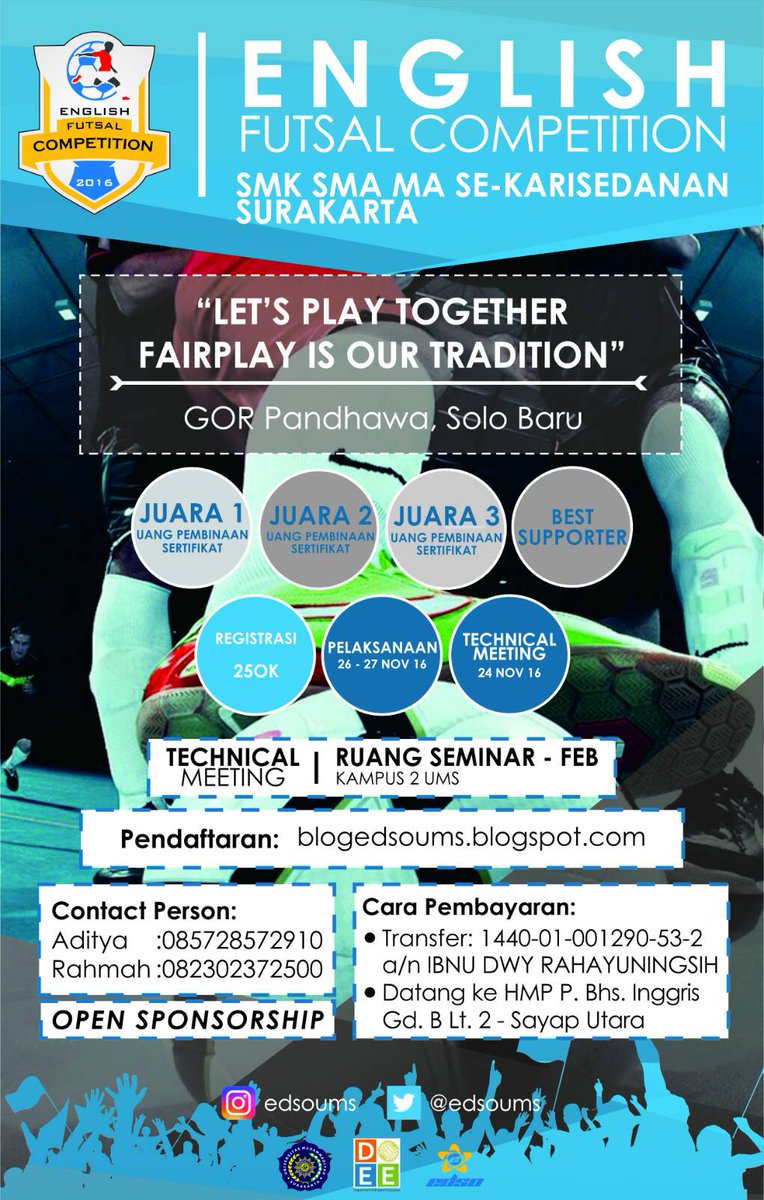 FUTSAL COMPETITION SMA SEDERAJAT SE SOLO RAYA, CMON JOIN US ⚽🙌🙌