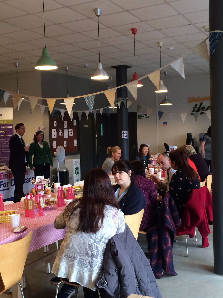 NOW_Group's tweet photo. Staff, clients and other professionals the @NOW_families service have worked with over the year are celebrating with a Mad Hatters tea party https://t.co/jVvDlGhsTL