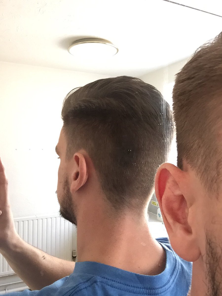GregW22's tweet photo. @librarybarbers Its all good lads thanks. Done a DIY just for men job with a sponge and some eye shadow. Great story next time I'm in. https://t.co/smrY8qX2An