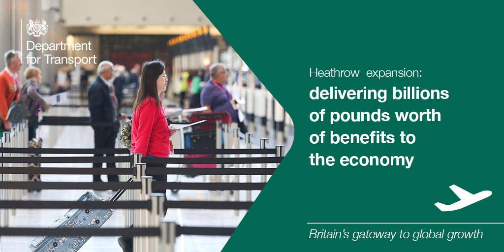 transportgovuk's tweet image. Govt announces new runway at #Heathrow, connecting the UK to new destinations, boosting trade and creating jobs bit.ly/2dFjZyO