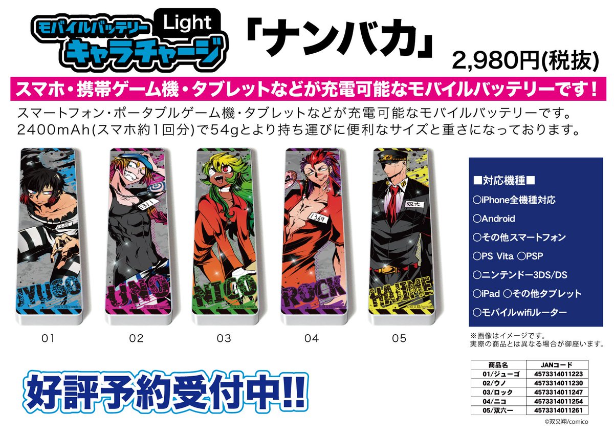 株式会社a3 On Twitter 新作案内 プレゼント企画 キャラチャージライト ナンバカ 予約開始 １週間以内にrt フォローで１名様に１つ商品をプレゼント Https T Co 0ezqyghgat ナンバカ Nanbaka