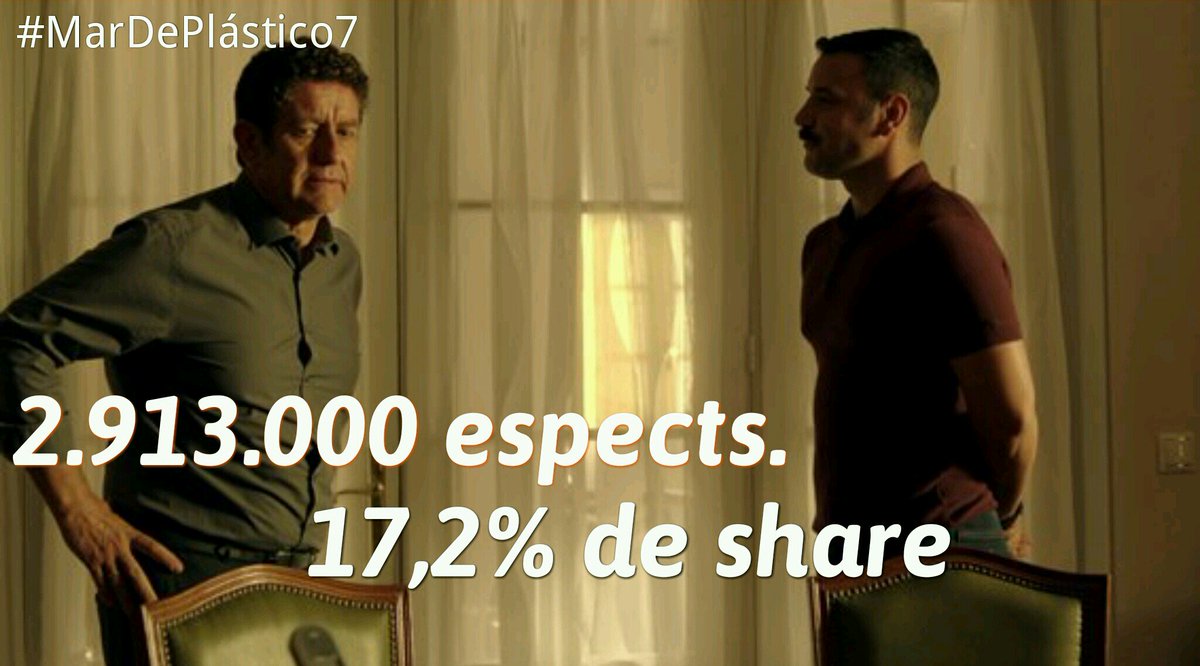 MasQTele's tweet photo. #MarDePlastico7 brilla en la noche del lunes en @antena3com con 2.913.000 espectadores (17,2% de share) @RodSanchez_TV @mardplastico https://t.co/DDOpRF6EQy