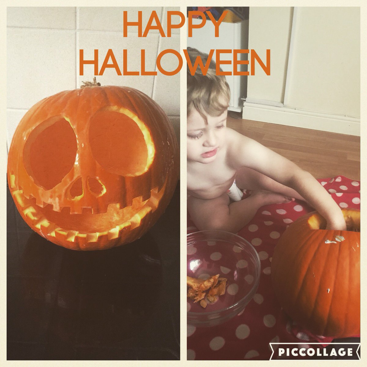 LWALM2's tweet image. Halloween pumpkin carving 🎃 Thomas did the messy job of scooping the guts&amp;amp;mummy carved his fave Jack Skellington #lifewithalittlemonster