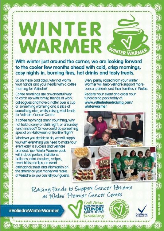 We are delighted to launch our new fundraising campaign for the forthcoming cold months! visit velindrefundraising.com/winterwarmer for further details!