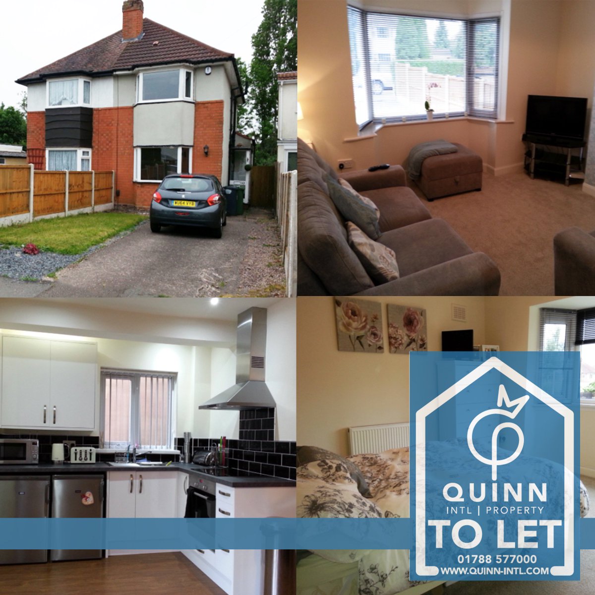 Available now to LET! A magnificent 2 bed Semi-detached house situated in Solihull £795 PCM contact QIP 01788 577000 quinn-intl.com