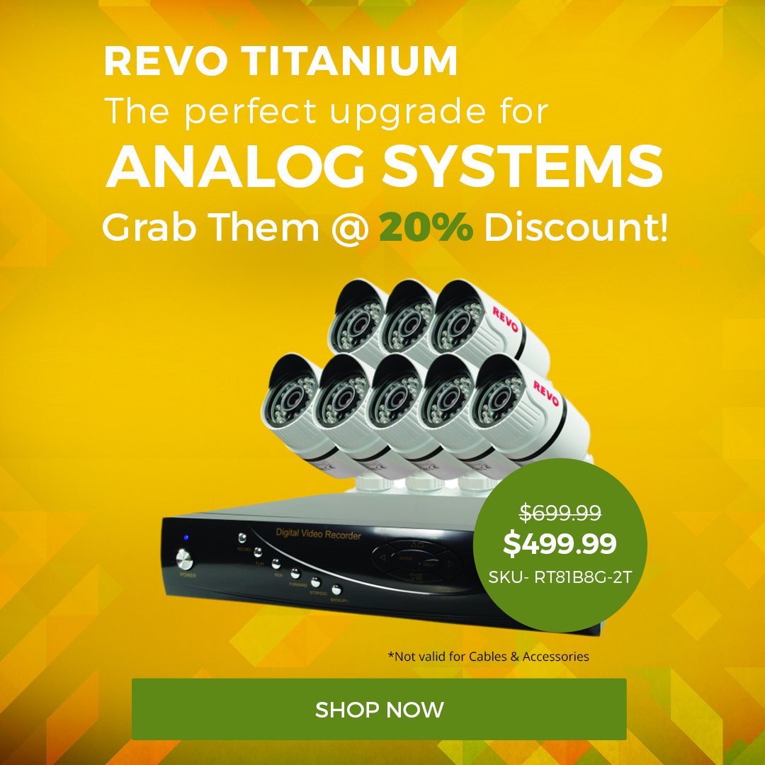Revo_America's tweet photo. Capture everything in 720p HD with Revo #securitysytems at 20% off!!! #discount
Visit:https://t.co/JlgCUcsK96 https://t.co/vqk6UAPi0P