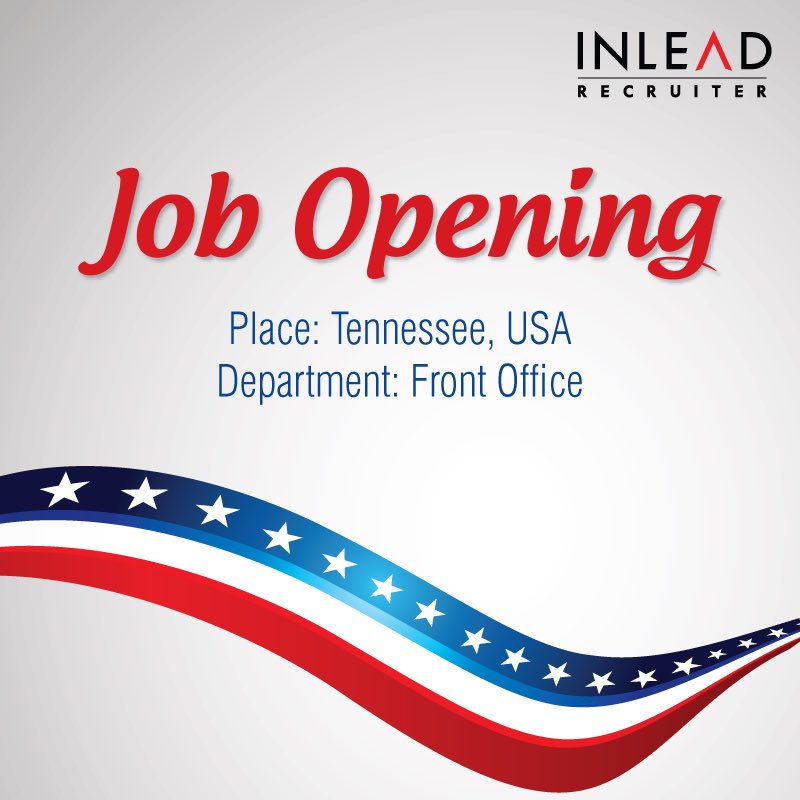 INLEADRecruiter's tweet photo. #International #Job Opening Alert!

Place: Tennessee, #USA 
Department: Front Office 

Inbox us to know more! https://t.co/08ji5xpkcT