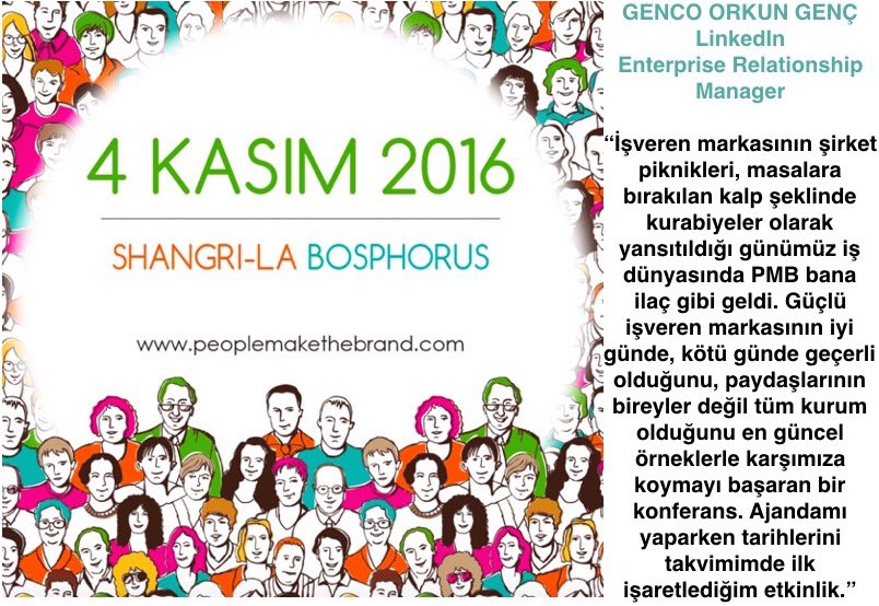 MaketheBrand's tweet photo. People Make The Brand için ne söylediler? 💭#peoplemakethebrand #pmb2016 #peoplemakethebrand2016 #idealemployer #employerbranding https://t.co/oUo9fM63PW