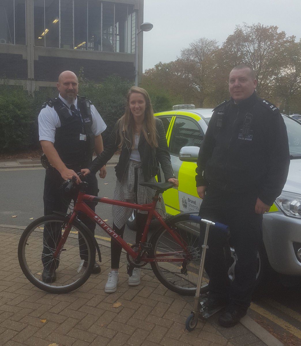Taylor, one happy student after SPC Terry Vass and I returned her stolen bike and scooter to her. One Cycle thief arrested ....