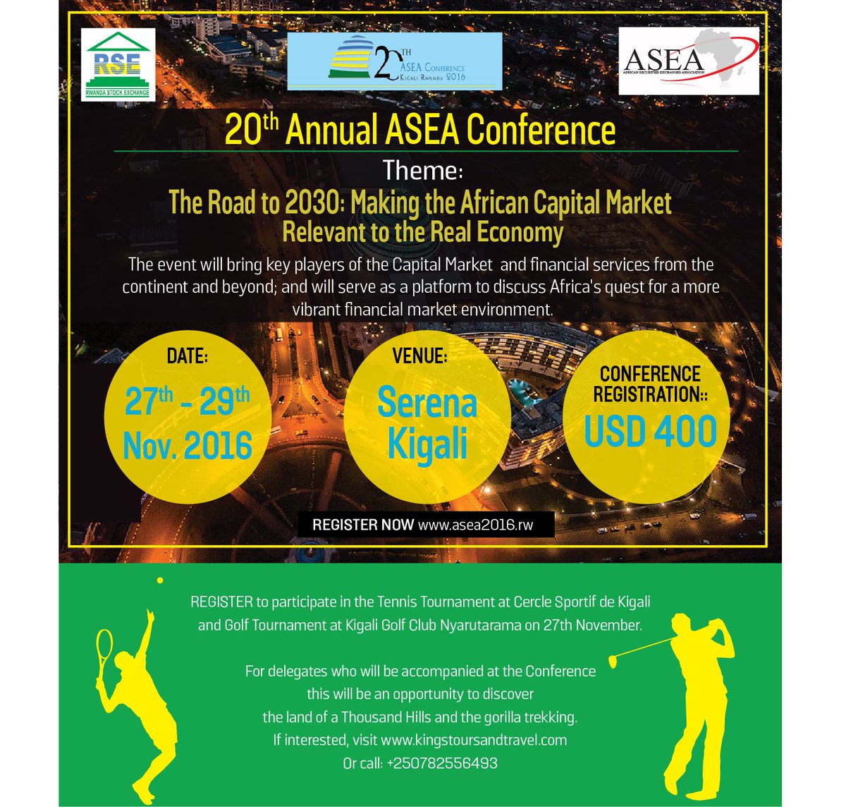 #ASEA16 seeks to showcase the economic devt  by African Exchanges by positioning African Capital Markets as engines of growth in Africa.