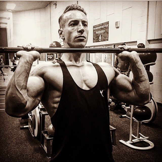 PrideGymApparel's tweet photo. #TENSETUESDAY! Check out Dom Haley's shredz in this pic? ๐ช๐ช๐ช Who thinks they can tell which exercise this is from the pic? ๐ค https://t.co/YDrjPJqYUh